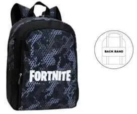 FORTNITE MOCHILA STANDARD 3 BOLSILLOS AZUL Y NEGRA                         