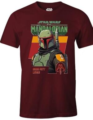 STAR WARS CAMISETA ROJA BOBA FETT LIVES L