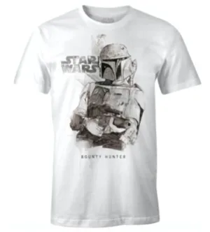 STAR WARS CAMISETA BLANCA ADULTO BOBA FETT BOUNTY HUNTER L