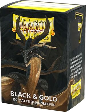DRAGON SHIELD FUNDAS STANDARD MATTE BLACK & GOLD (100 UNIDADES)
