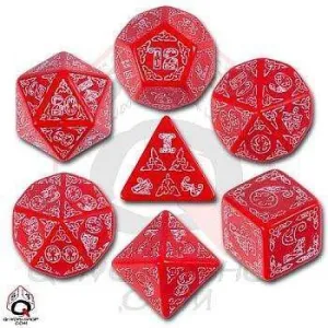 DADOS Q-WORKSHOP SET DE 7: CELTIC RED-WHITE