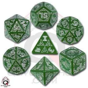 DADOS Q-WORKSHOP SET DE 7: CELTIC GREEN-WHITE