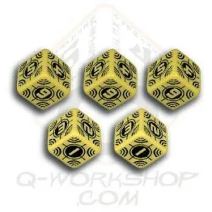 DADOS Q-WORKSHOP SET DE 10D6: BATTLE SNIPER YELLOW-BLACK