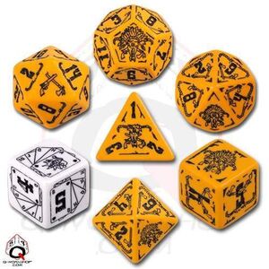 DADOS Q-WORKSHOP SET DE 7: DEADLANDS ORANGE AND BLACK