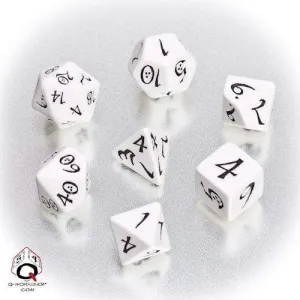 DADOS Q-WORKSHOP SET DE 7: CLASSIC RPG WHITE-BLACK