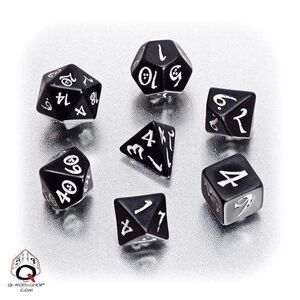 DADOS Q-WORKSHOP SET DE 7: CLASSIC RPG BLACK-WHITE