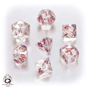DADOS Q-WORKSHOP SET DE 7: CLASSIC RPG TRANSPARENT-BLUE & RED