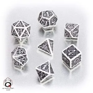 DADOS Q-WORKSHOP SET DE 7: CELTIC 3D WHITE-BLACK