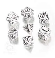 DADOS Q-WORKSHOP SET DE 7: TRIBAL WHITE AND BLACK