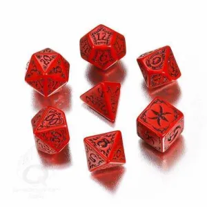 DADOS Q-WORKSHOP SET DE 7: TRIBAL DICE RED / BLACK