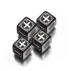 DADOS Q-WORKSHOP SET DE 4 D6: FUDGE BLACK-WHITE