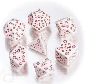 DADOS Q-WORKSHOP SET DE 7 JAPANESE WHITE / RED