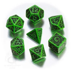 DADOS Q-WORKSHOP SET DE 7: CELTIC GREEN-BLACK
