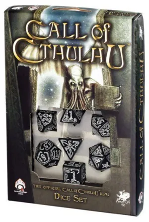 DADOS Q-WORKSHOP BLACK-GLOW IN THE DARK CALL OF CTHULHU