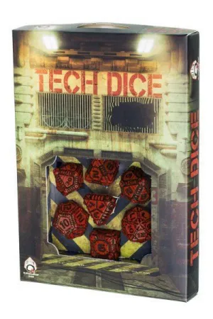 DADOS Q-WORKSHOP SET DE 7: TECH DICE RED-BLACK