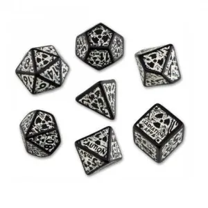 DADOS Q-WORKSHOP SET DE 7: NUKE REVISED BLACK & GLOW IN THE DARK