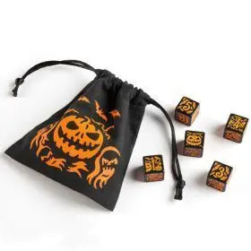 DADOS Q-WORKSHOP: HALLOWEEN DICE SET - 5D6 + DICE BAG