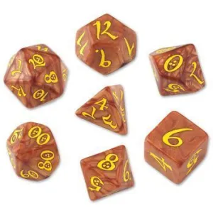 DADOS Q-WORKSHOP SET DE 7: CARAMEL-YELLOW CLASSIC