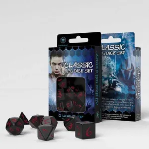 DADOS Q-WORKSHOP SET DE 7 CLASSIC RPG NEGRO Y ROJO