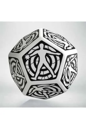 DADO RPG LOCALIZACION DE DAÑO D12 BLANCO Y NEGRO