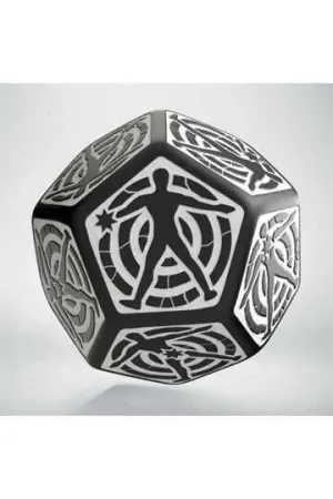 DADO RPG LOCALIZACION DE DAÑO D12 NEGRO Y BLANCO