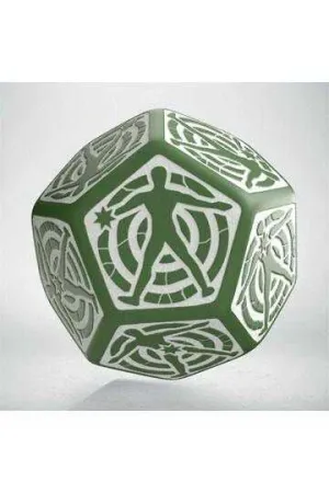 DADO RPG LOCALIZACION DE DAÑO D12 VERDE Y BLANCO