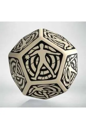 DADO RPG LOCALIZACION DE DAÑO D12 BEIS Y NEGRO