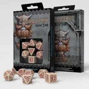 DADOS Q-WORKSHOP SET DE 7: DWARVEN BEIS Y BORGOÑA