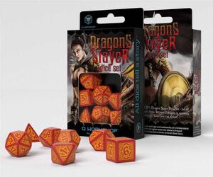 DADOS Q-WORKSHOP SET DE 7 DRAGONS SLAYER ROJO Y NARANJA