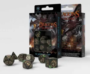 DADOS Q-WORKSHOP SET DE 7: DRAGONS VERDE Y ORO