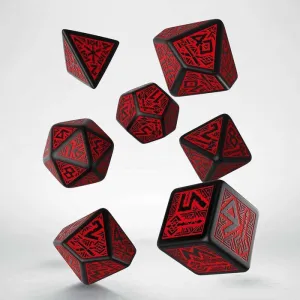 DADOS Q-WORKSHOP SET DE 7: DWARVEN NEGRO Y ROJO