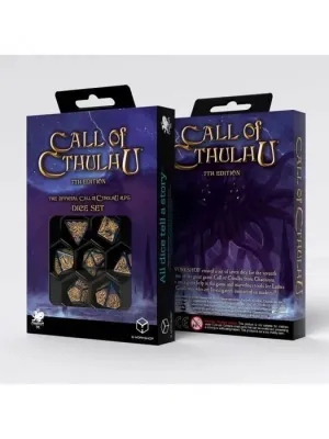 DADOS CALL OF CTHULHU 7TH EDITION BLUE-GREEN & GOLD DICE SET