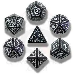 DADOS Q-WORKSHOP SET DE 7: RUNICOS BLACK-WHITE