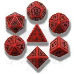 DADOS Q-WORKSHOP SET DE 7: RUNICOS RED-BLACK