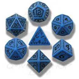 DADOS Q-WORKSHOP SET DE 7: RUNICOS BLUE-BLACK