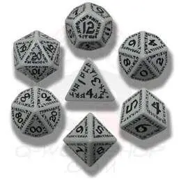 DADOS Q-WORKSHOP SET DE 7: RUNICOS GRAY-BLACK