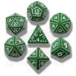 DADOS Q-WORKSHOP SET DE 7: RUNICOS GREEN-WHITE