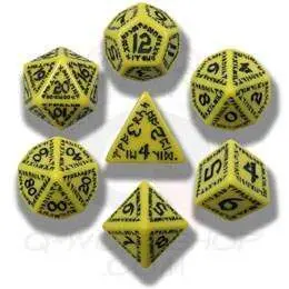 DADOS Q-WORKSHOP SET DE 7: RUNICOS YELLOW-BLACK