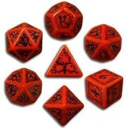 DADOS Q-WORKSHOP SET DE 7: ELFICOS RED-BLACK