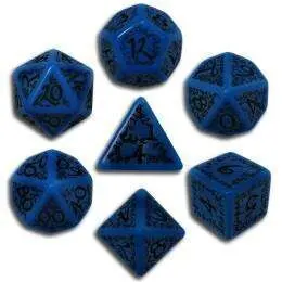 DADOS Q-WORKSHOP SET DE 7: ELFICOS BLUE-BLACK