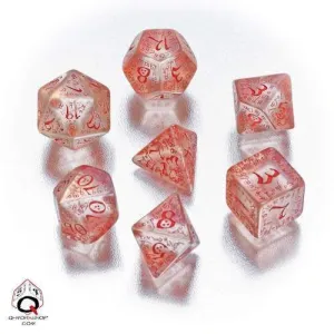 DADOS Q-WORKSHOP SET DE 7: ELFICOS TRANSPARENT-RED