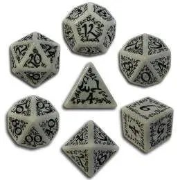 DADOS Q-WORKSHOP SET DE 7: ELFICOS GRAY-BLACK
