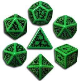 DADOS Q-WORKSHOP SET DE 7: ELFICOS GREEN-BLACK