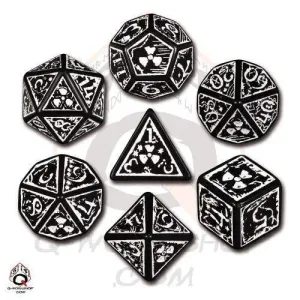 DADOS Q-WORKSHOP SET DE 7: NUKE BLACK-WHITE