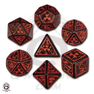 DADOS Q-WORKSHOP SET DE 7: NUKE BLACK-RED