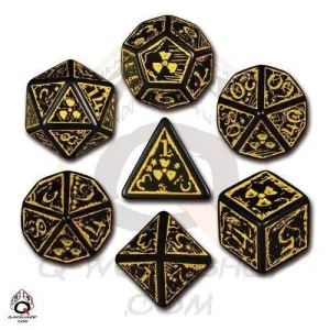 DADOS Q-WORKSHOP SET DE 7: NUKE BLACK-YELLOW