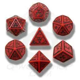 DADOS Q-WORKSHOP SET DE 7: NUKE RED-BLACK