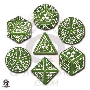 DADOS Q-WORKSHOP SET DE 7: NUKE GREEN-WHITE