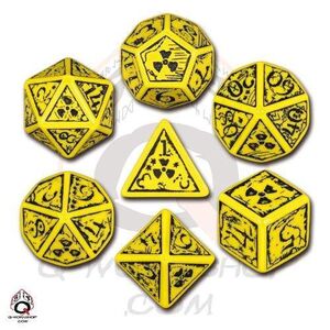 DADOS Q-WORKSHOP SET DE 7: NUKE YELLOW-BLACK