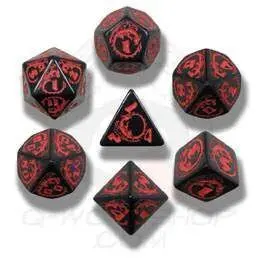 DADOS Q-WORKSHOP SET DE 7: DRAGONS BLACK-RED